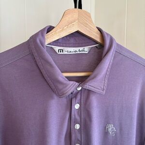 Travis Mathew Purple Pima Cotton Polyester Short Slv Golf Polo Shirt Men L FWCC